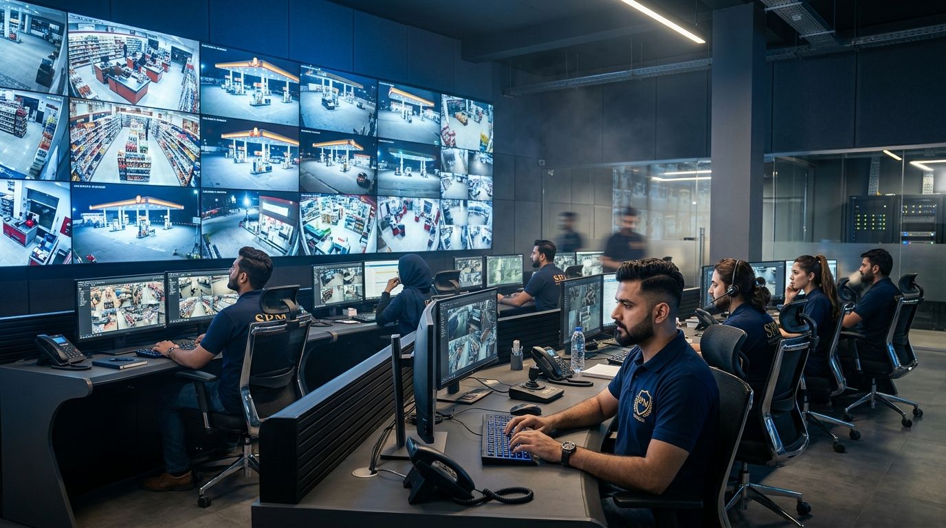Dramatic Commercial Security Command Center Video Wall